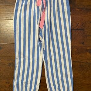 Katie Kime Blue and White Striped womens Pajama Bottoms xs